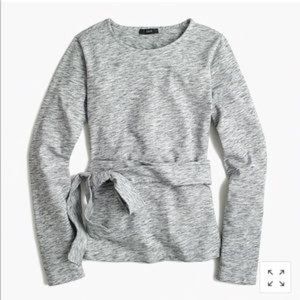 J. Crew Belted Crossback Top Size XS NWT Heathered Gray